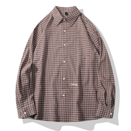 ポイントロゴ　グラフチェック　シャツ　N1251