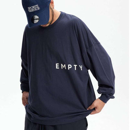 両面ロゴプリント　コットン長袖Tシャツ　B526