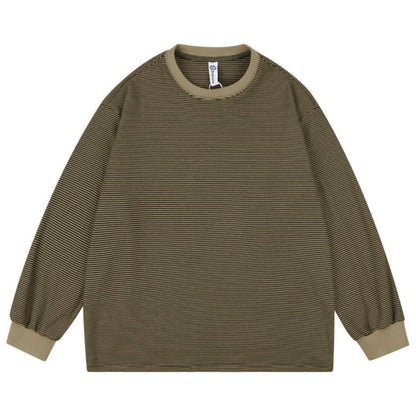 ミジンボーダー　クルーネック長袖Tシャツ　B956