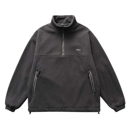 Fleece half-zip stand pullover C168
