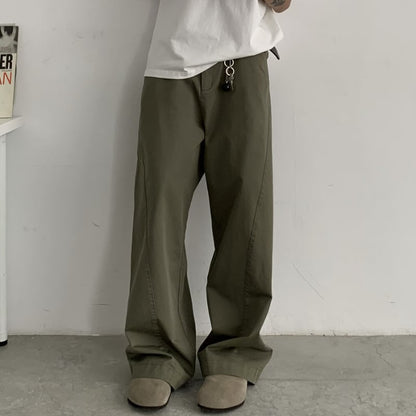 コンパクトツイル　ワイドストレートパンツ　B609