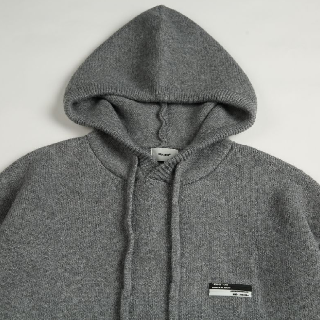 サイドスリット　プルオーバー　ニットパーカー　N874