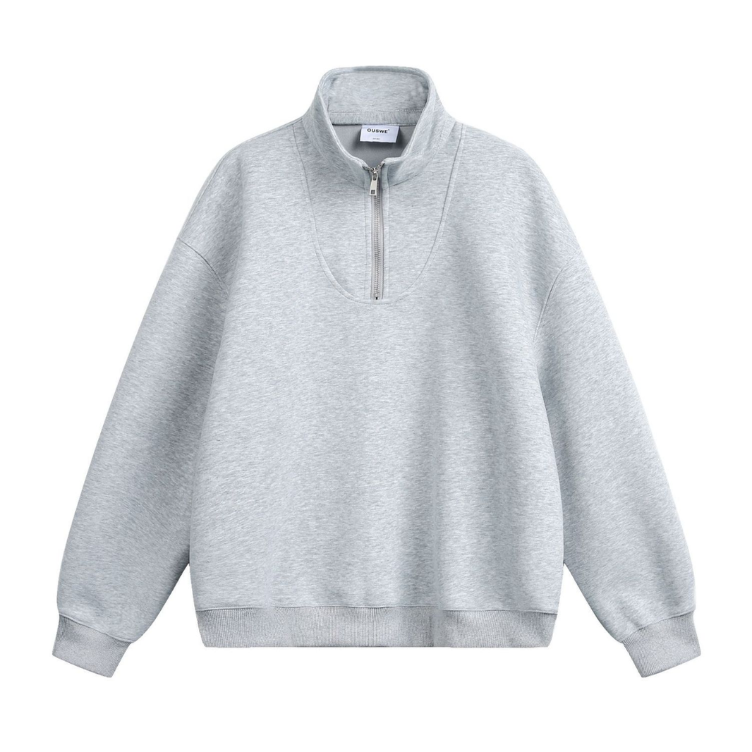 Melange Half-Zip Sweatshirt N1258 ライトグレー