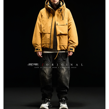 [YMORIGINAL] White Duck Down Big Pocket Hooded Jacket N849