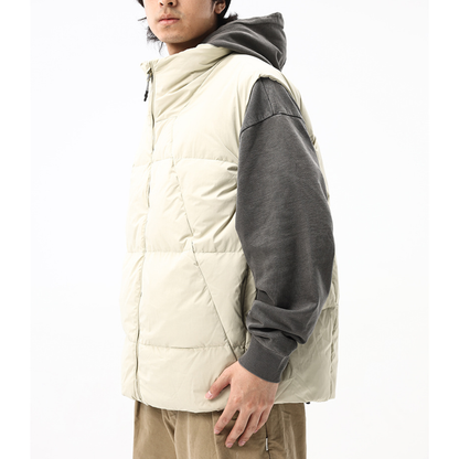 ホワイトダウン　パネル　ダウンベスト　N1023