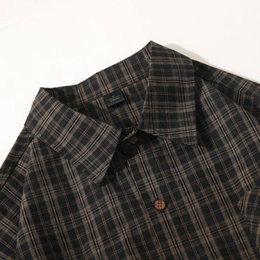 ダブルポケット　レトロチェック　シャツ　N1252