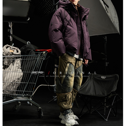 【Y.M.ORIGINAL】ホワイトダックダウン　ボリューム　フードジャケット　N855