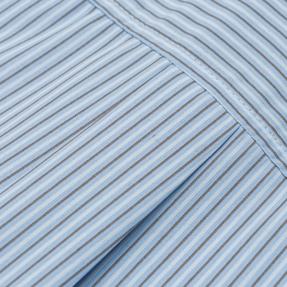 コットンポリ　マルチストライプ　レギュラーシャツ　N1273