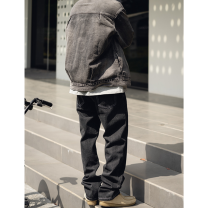 ウォッシュドデニム　ストレートパンツ　N1399