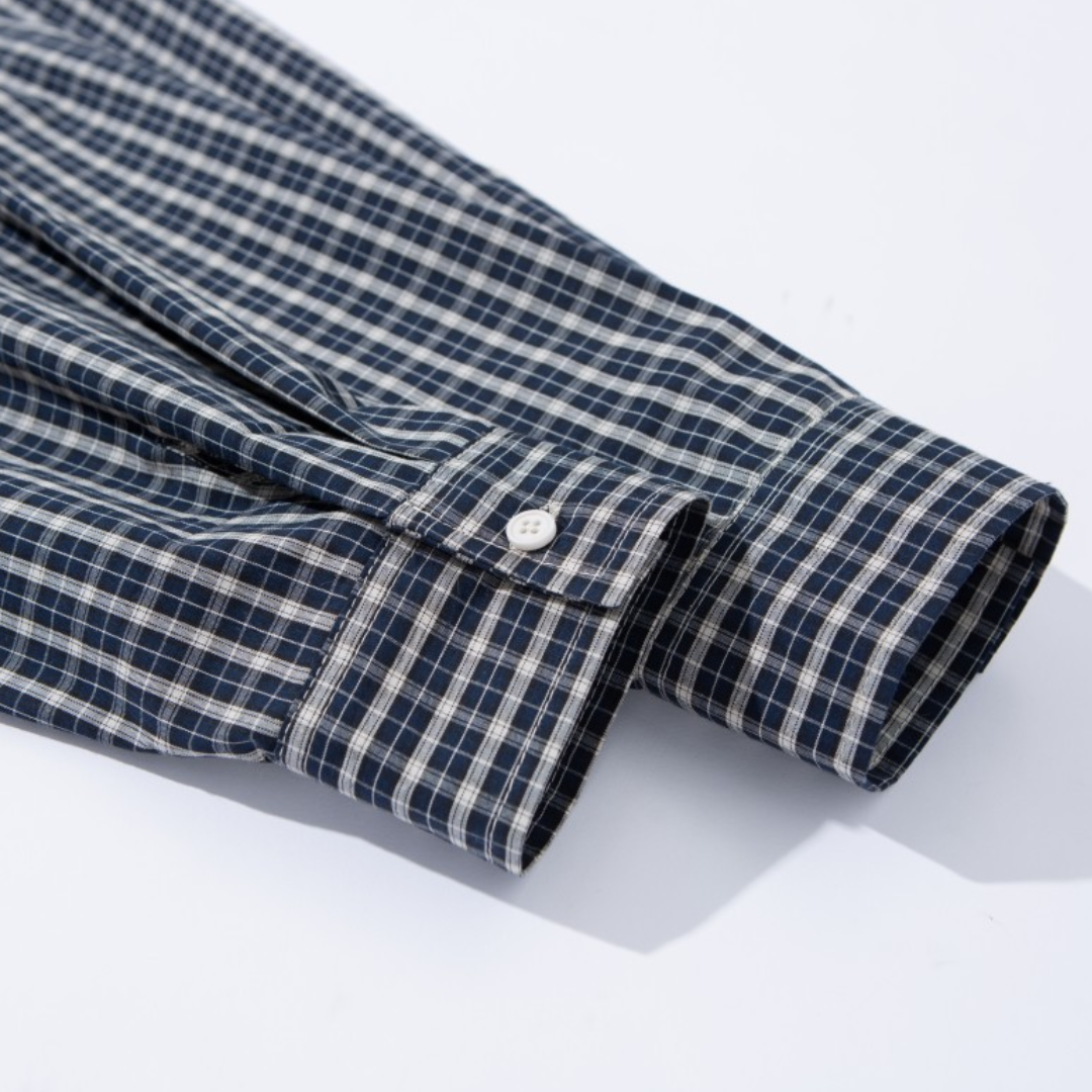 モダンチェック　ボタンダウンシャツ　N1035