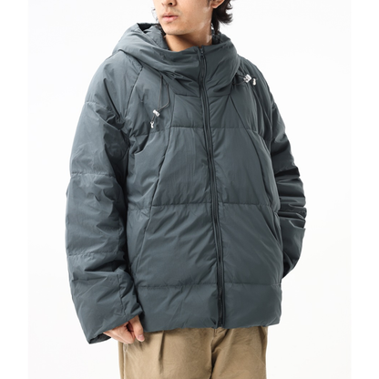 White Down Raglan Sleeve Hooded Jacket N1024