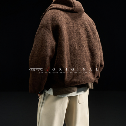 【Y.M.ORIGINAL】ホワイトグースダウン　ツイード　フードジャケット　N845