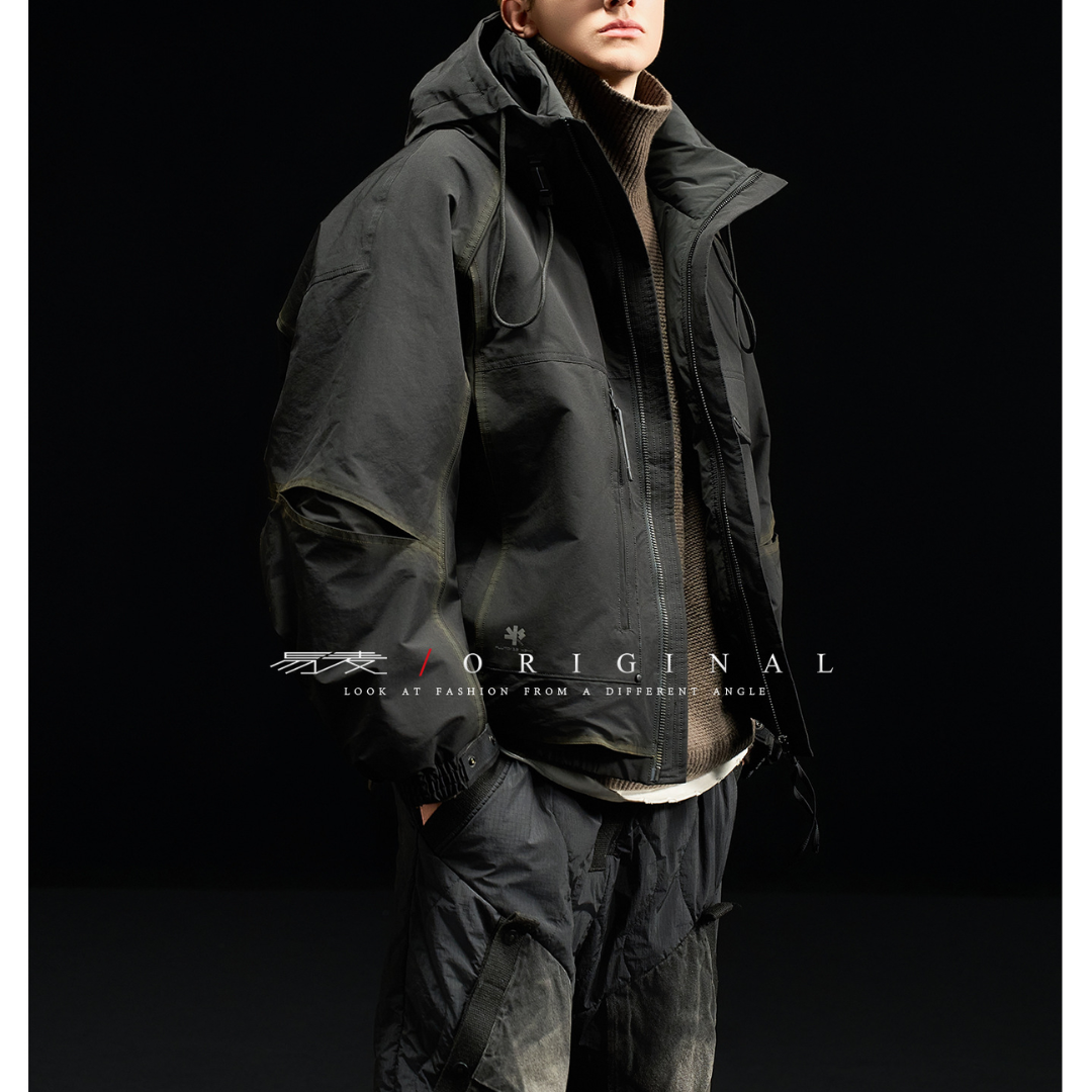 [YMORIGINAL] Arm slit, big pocket, short down jacket N858