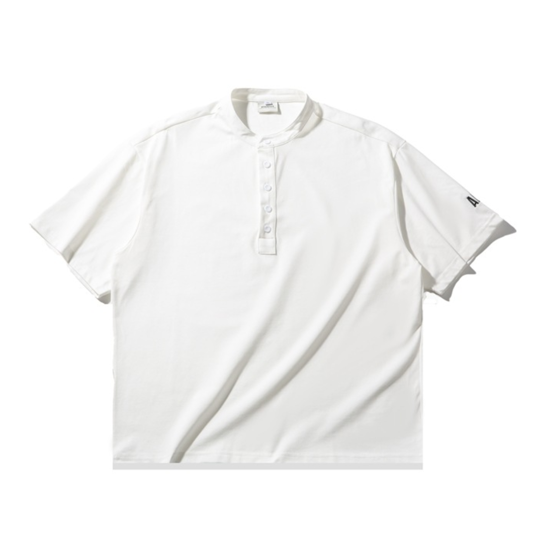 コットンポリエステル　ヘンリーネック　Tシャツ　N446