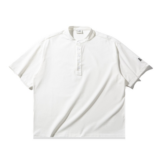 コットンポリエステル　ヘンリーネック　Tシャツ　N446