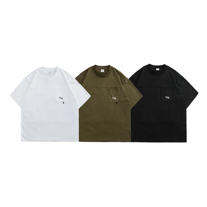 ミニマルロゴ　フロント切り替え　Tシャツ　N407