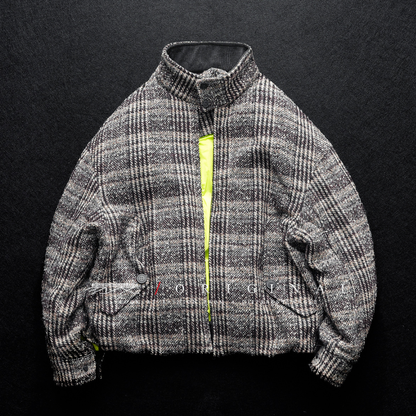 [YMORIGINAL] White Duck Down Tweed Check Jacket N848