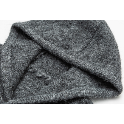 ウール混 シャギーニット フード カーディガン　N939