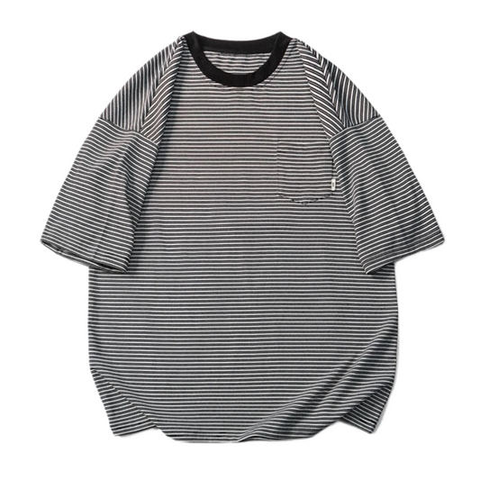 リンガーネック　ボーダー　半袖Tシャツ　N300