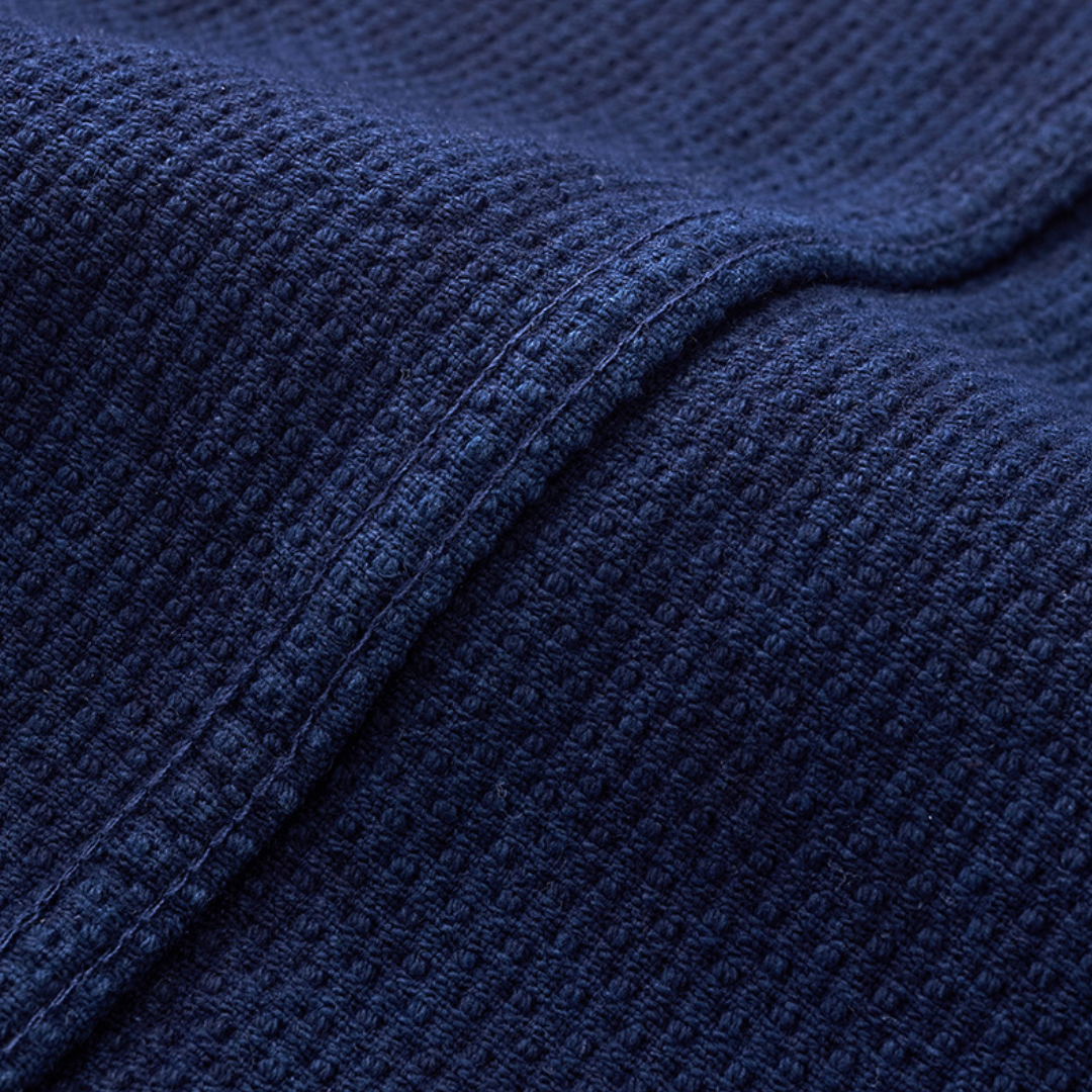 インディゴ染料め　刺し子織り　ジャケット　N1329