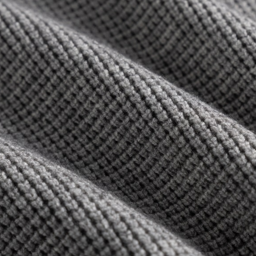 ワッフル　ヘンリーネック　ニット　N1017