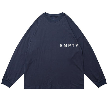 両面ロゴプリント　コットン長袖Tシャツ　B526