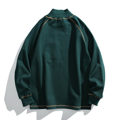 ヘビーウェイト　ステッチ　ハイネック長袖Ｔシャツ　B933