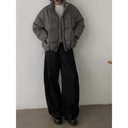 ブラックデニム　ツイストワイド　パンツ　C262