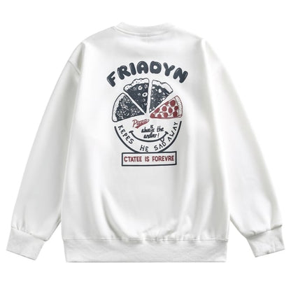 PIZZAプリント　クルーネックスウェット　B564