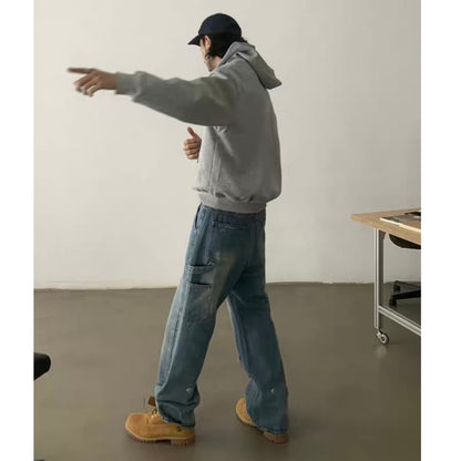 ペイントデニム　ルーズストレート　パンツ　C253