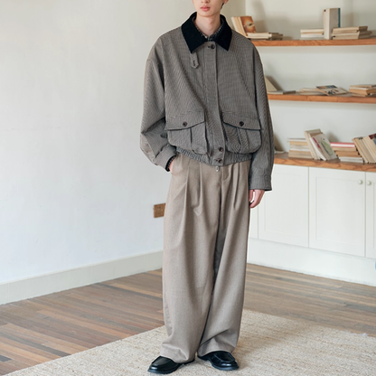 2WAY　ボックスプリーツポケット　チェックジャケット　N749