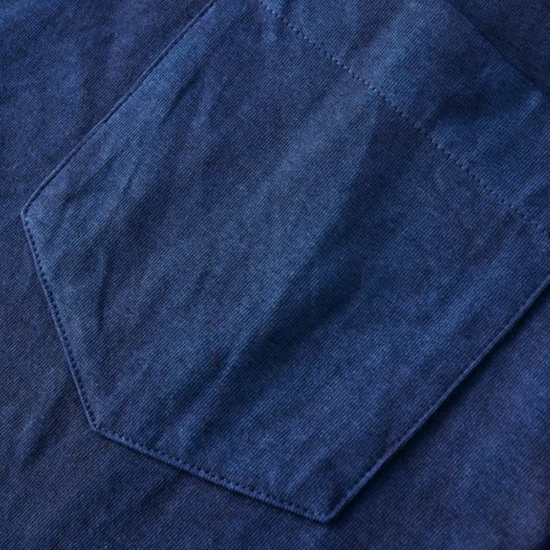インディゴ染め　長袖Tシャツ　N1324