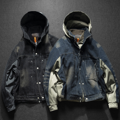 [YMORIGINAL] White Duck Down Layered Denim Jacket N840