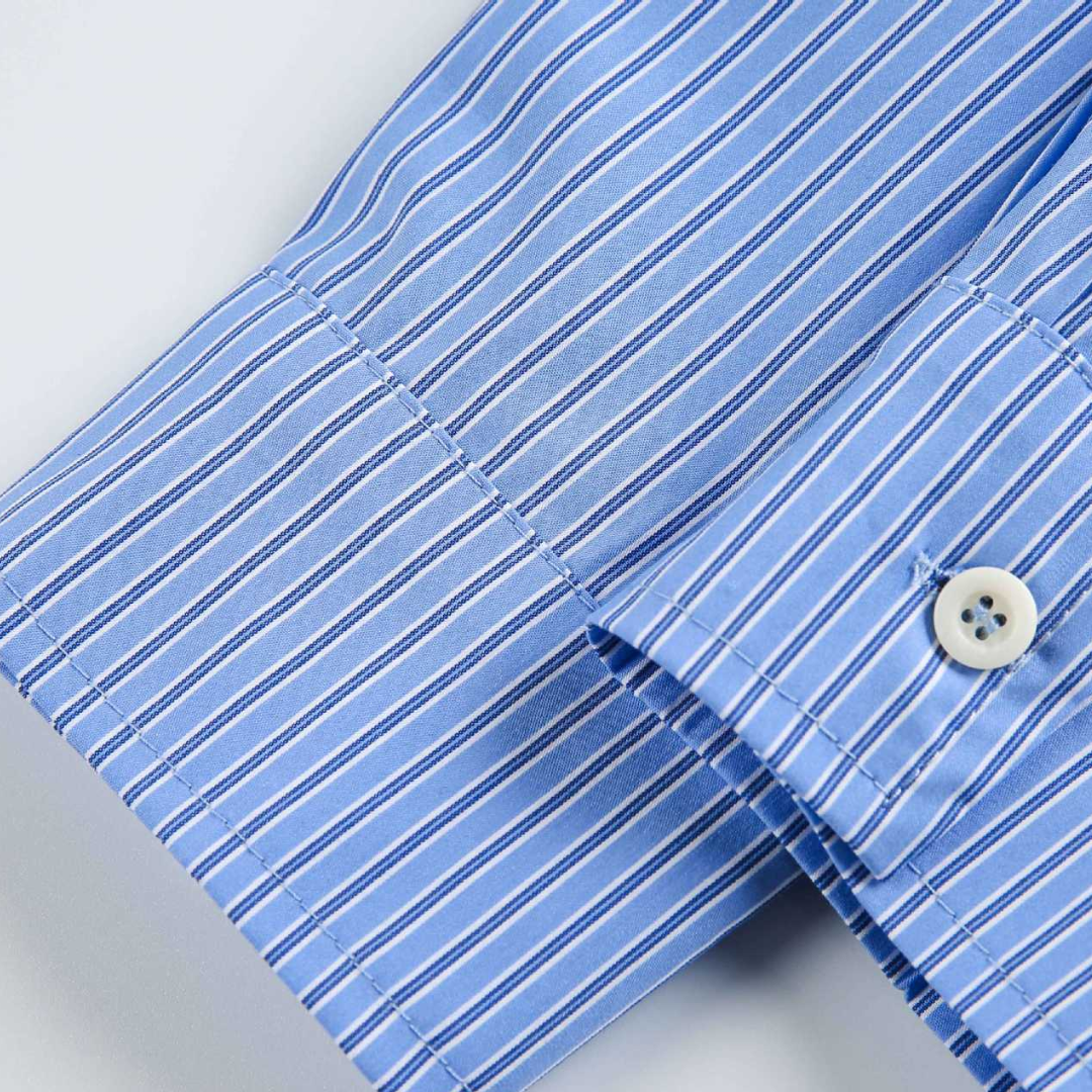 ストレッチ　コットンナイロン　ストライプ　シャツ　N1248