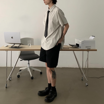 ワイドストレート　ハーフパンツ　N507