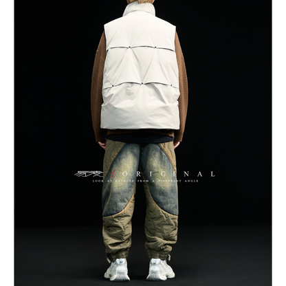 [YMORIGINAL] White Duck Down Fly Front Vest N870