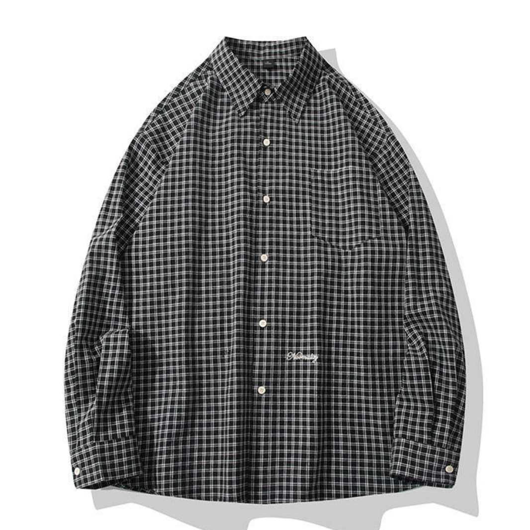 Point Logo Graph Check Shirt N1251 ブラック