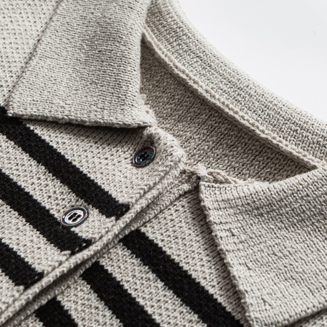 パネルライン　コットン混　ポロカラーニット　N880