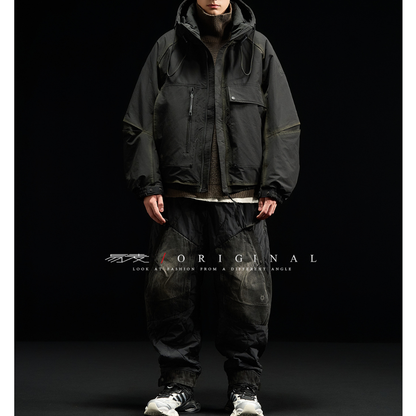 [YMORIGINAL] Arm slit, big pocket, short down jacket N858