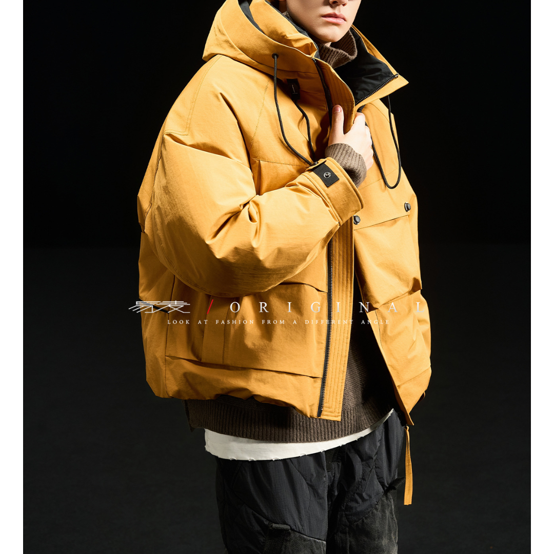 [YMORIGINAL] White Duck Down Big Pocket Hooded Jacket N849