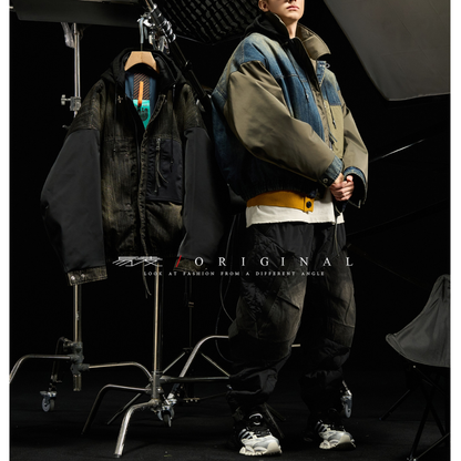 [YMORIGINAL] White Duck Down Denim Layered Jacket N856