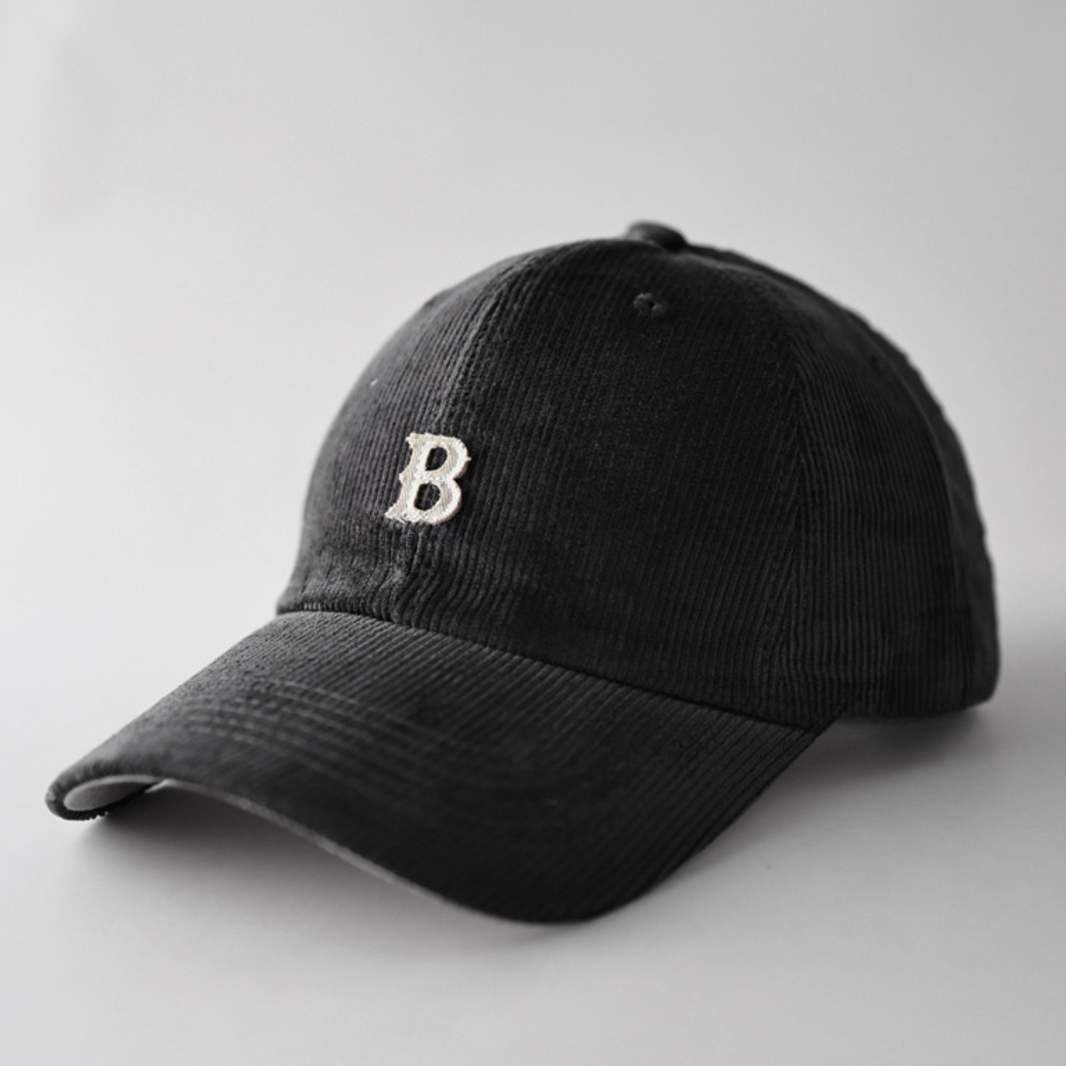 【B】ポイントロゴ コーデュロイキャップ N597 ダークグレー