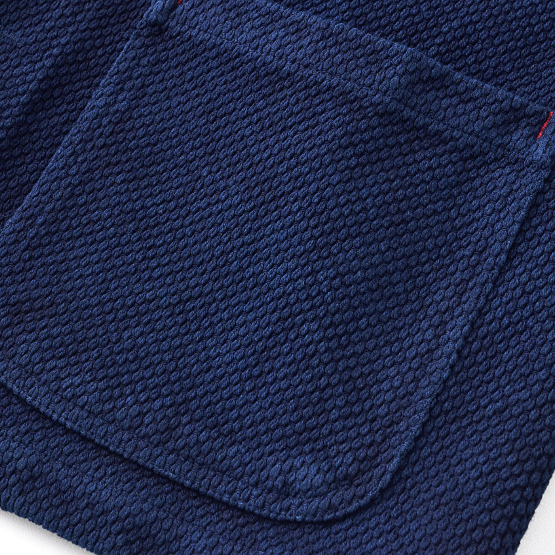 インディゴ染料め　刺し子織り　ジャケット　N1329