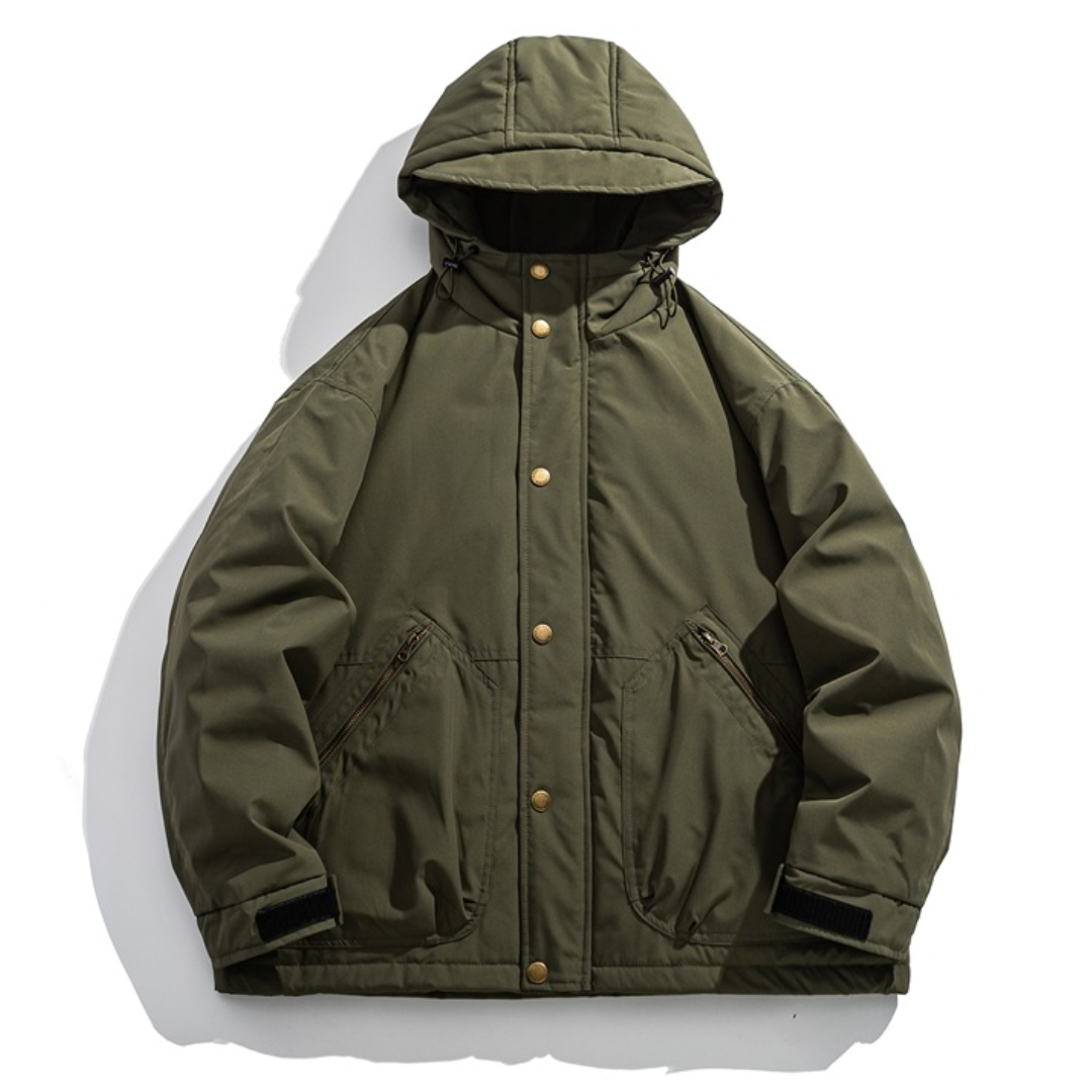 ホワイトダウン　スナップボタン　フードジャケット　N1022