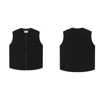 クルーネック　パテッド　ジップベスト　N906