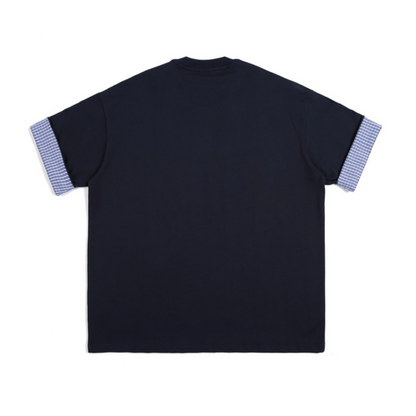 チェック　ロールアップスリーブ　Ｔシャツ　N389