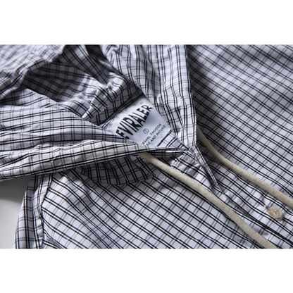 グラフチェック　フード　シャツジャケット　N1230