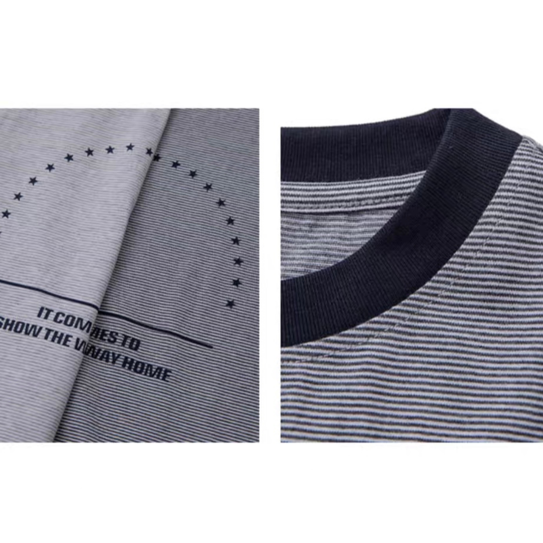★プリント　ミジンボーダー　Tシャツ　N157