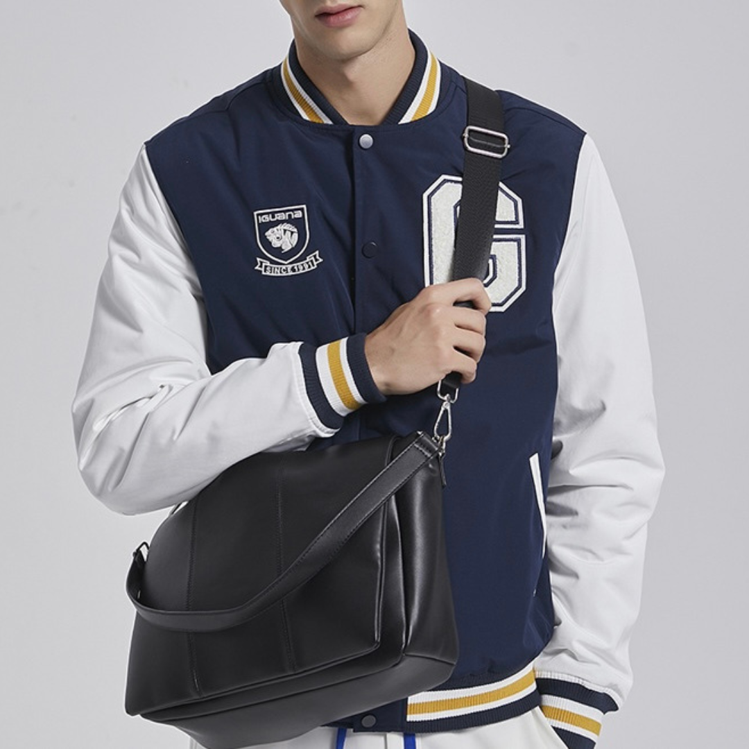 ２WAY　PUレザー　パネルステッチ　ショルダーバッグ　N1201