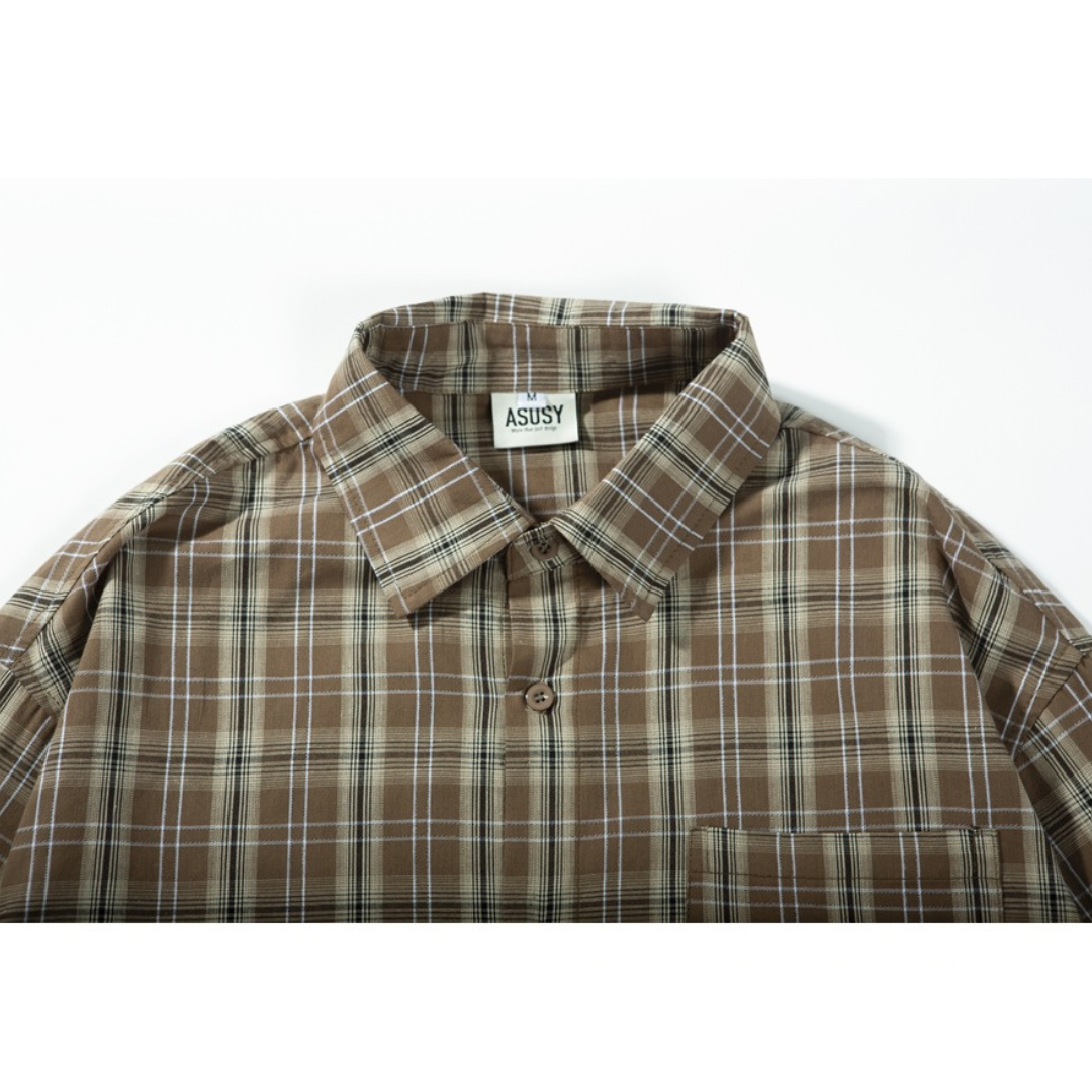 Local check long sleeve shirt N021